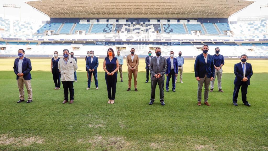 Una imagen de este lunes en el estadio La Rosaleda.