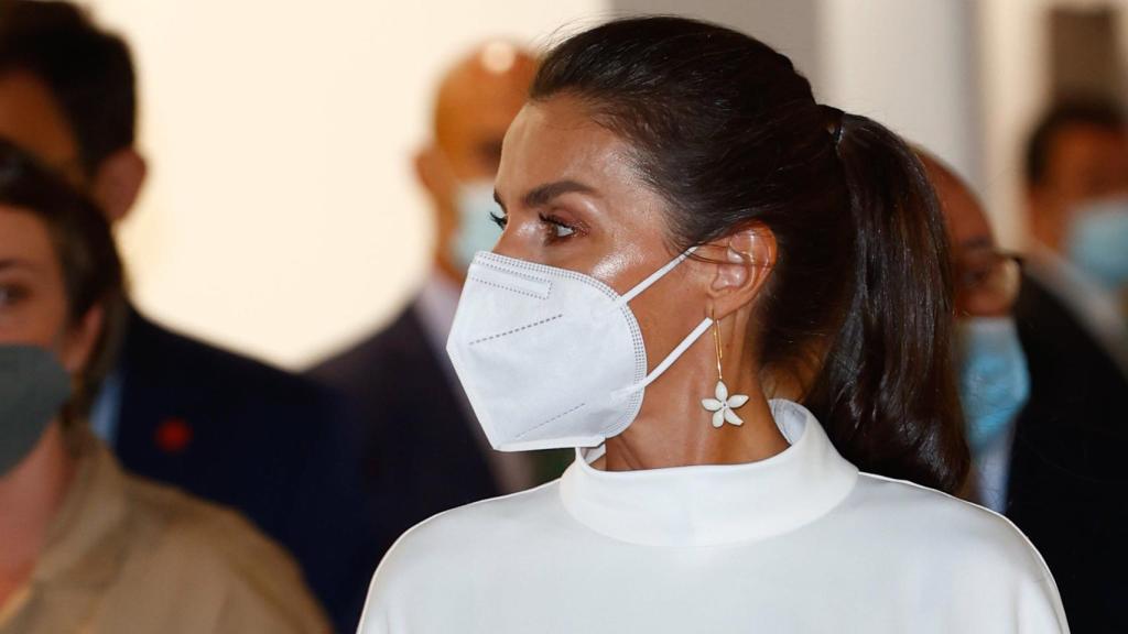 Cuando luce coleta la Reina disimula sus canas.