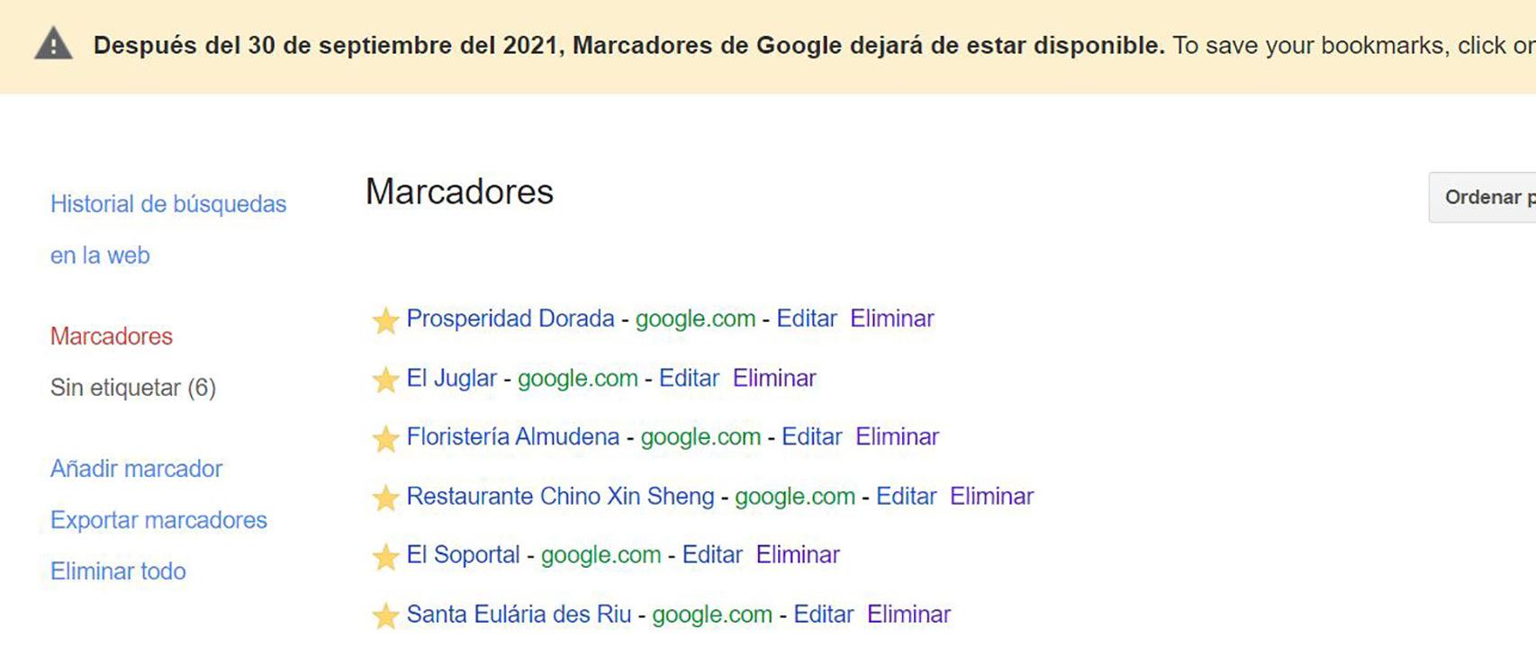 Sitios destacados que desaparecerán el 1 de octubre