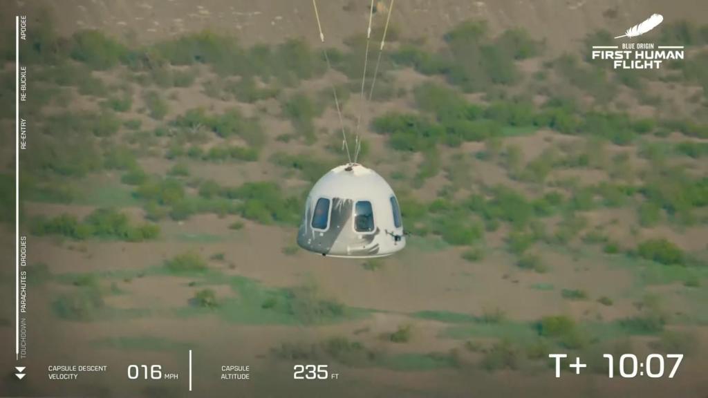 Aterrizaje de la nave New Shepard