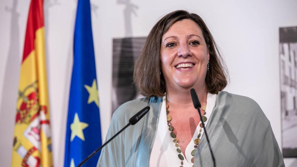 Patricia Franco, consejera de Economía, Empresas y Empleo, en la inauguración de la Plaza de Tembleque (Toledo)