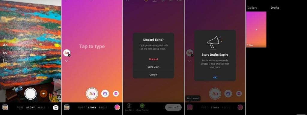 Instagram historias borradores