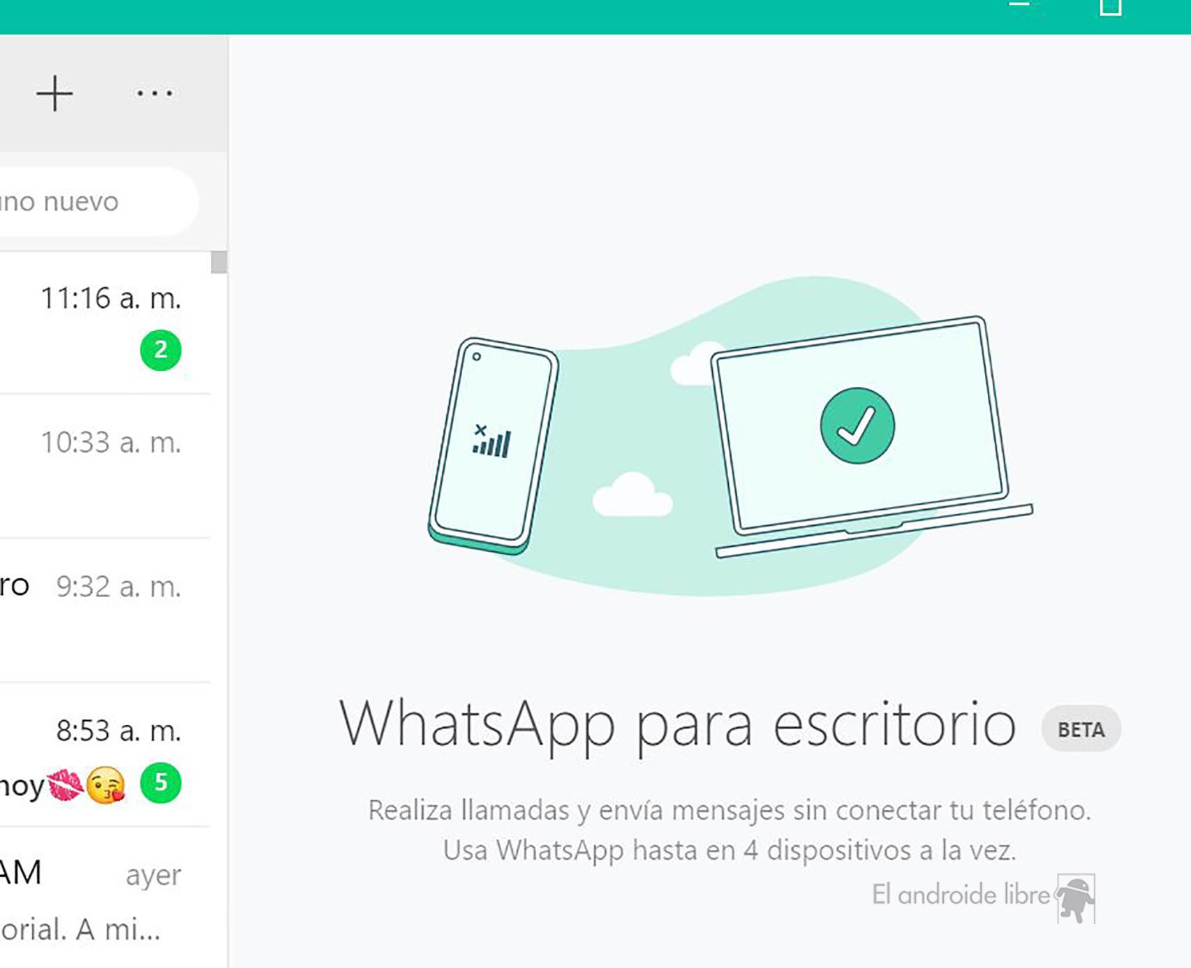 WhatsApp para escritorio beta