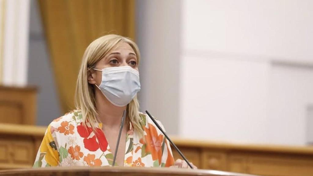 Carmen Picazo, líder de Ciudadanos en Castilla-La Mancha, este jueves en las Cortes