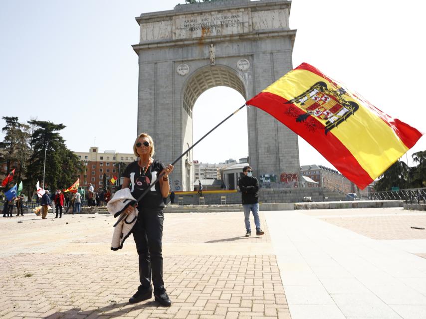 Manifestación a favor del franquismo en Madrid el 28 Marzo 2021.