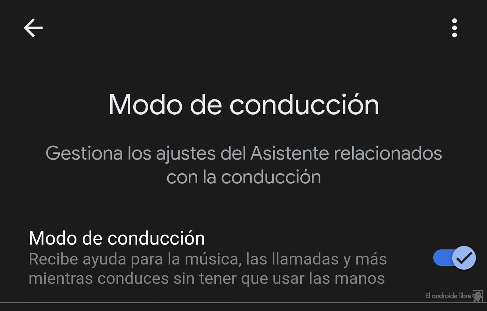 Activar el modo de conducción