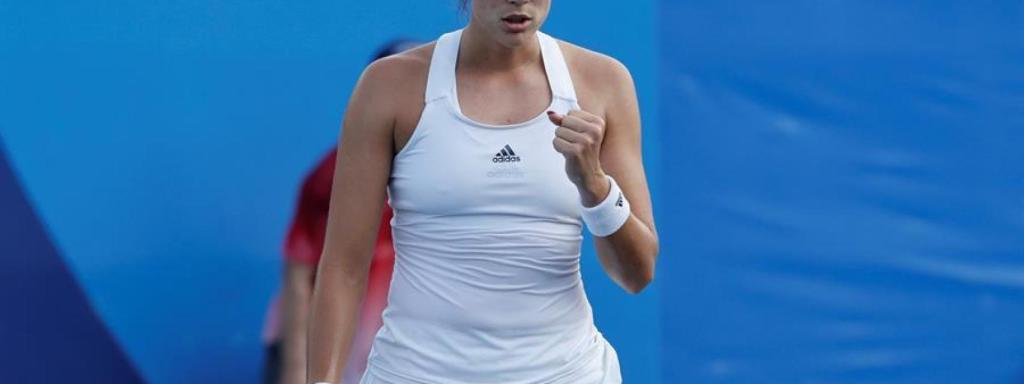 Garbiñe Muguruza, durante un partido en los Juegos Olímpicos de Tokio 2020