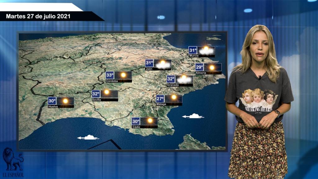 El tiempo del martes 27 de julio.