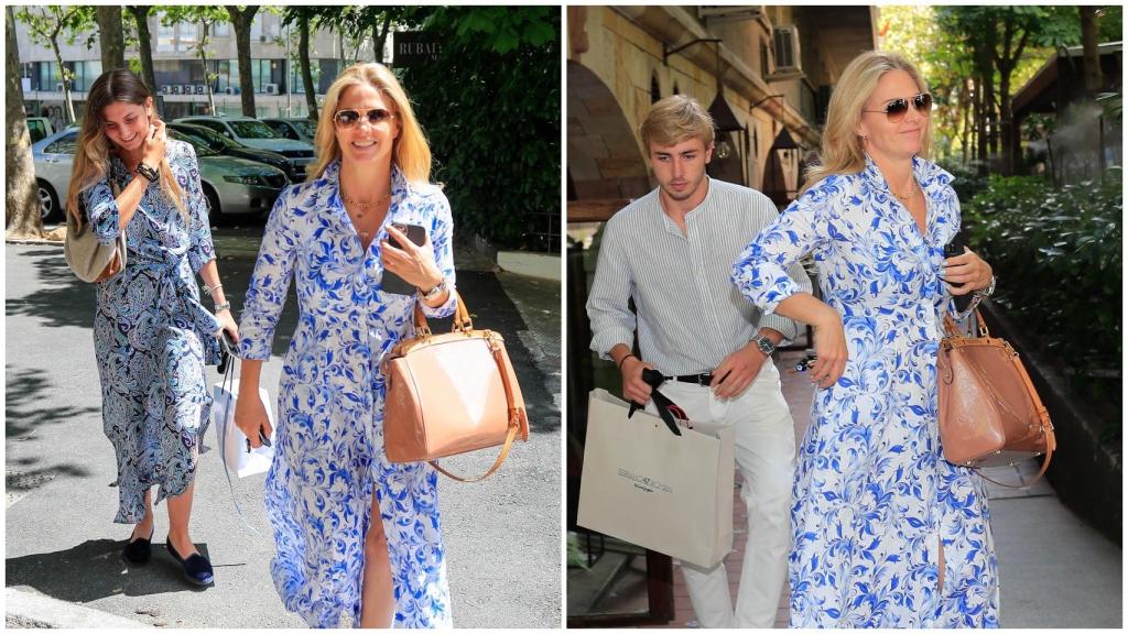 Genoveva Casanova, junto a sus hijos, en los alrededores del restaurante.