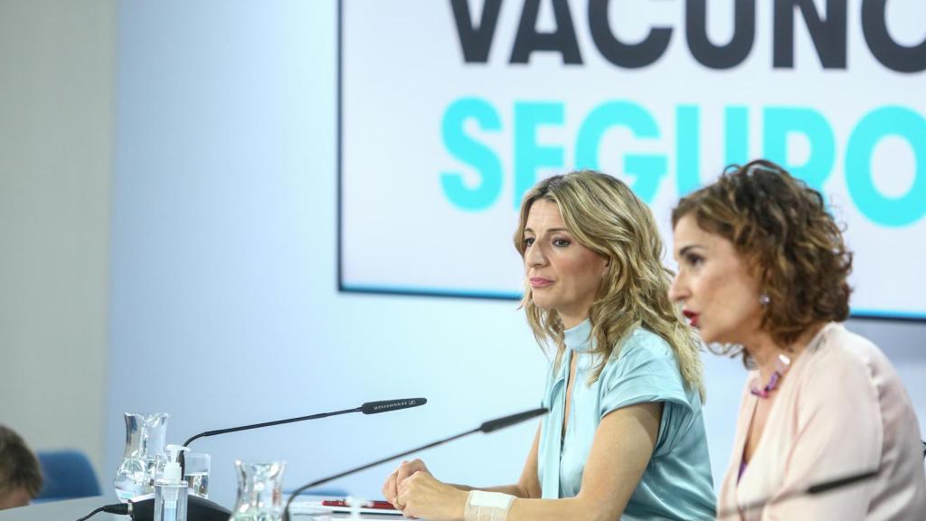 Yolanda Díaz, vicepresidenta segunda, y María Jesús Montero, ministra de Hacienda.