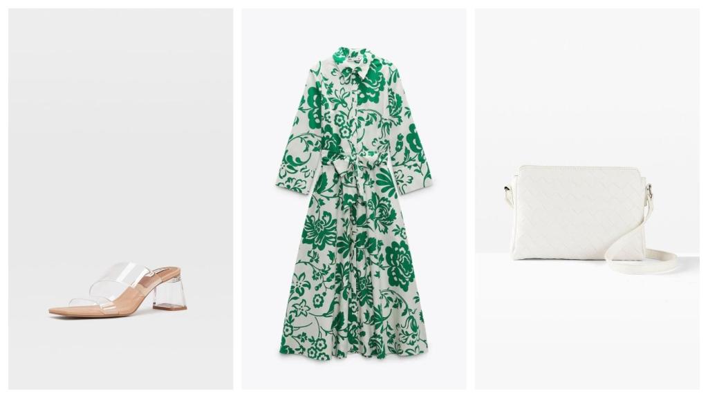 Vestido de Zara, acompañado por sandalias de Stradivarius y bolso de BPC.