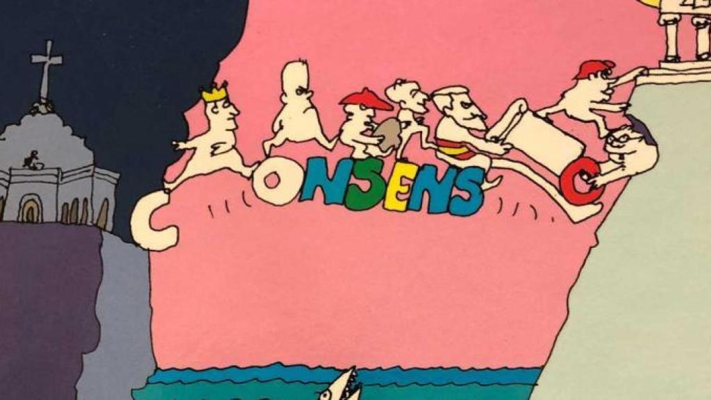 Ilustración de la portada del libro de Prego, por Peridis.