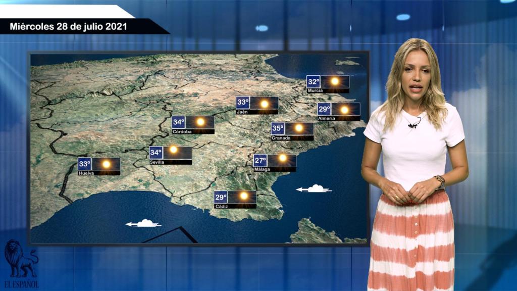El tiempo del miércoles 28 de julio.