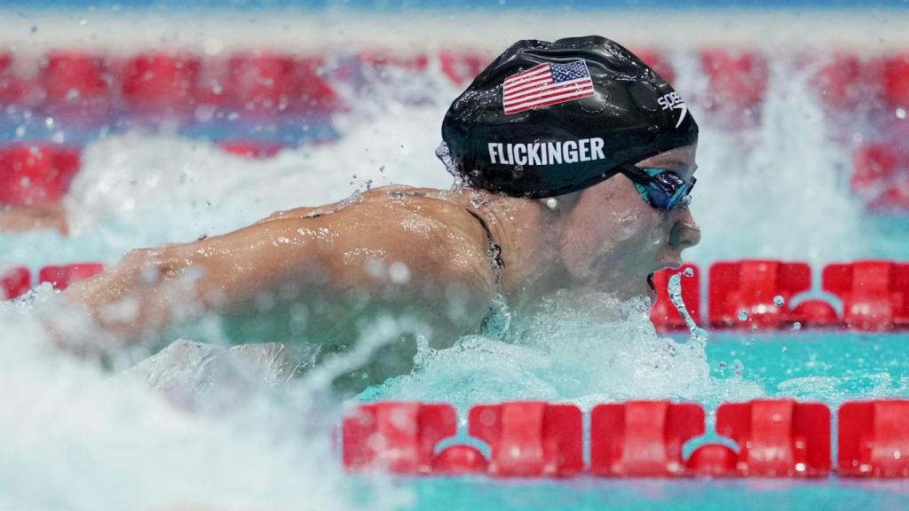 Hali Flickinger durante una prueba