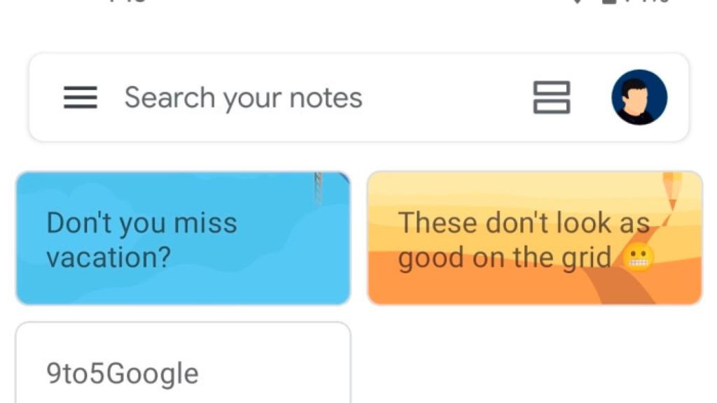 Listado de notas en Google Keep