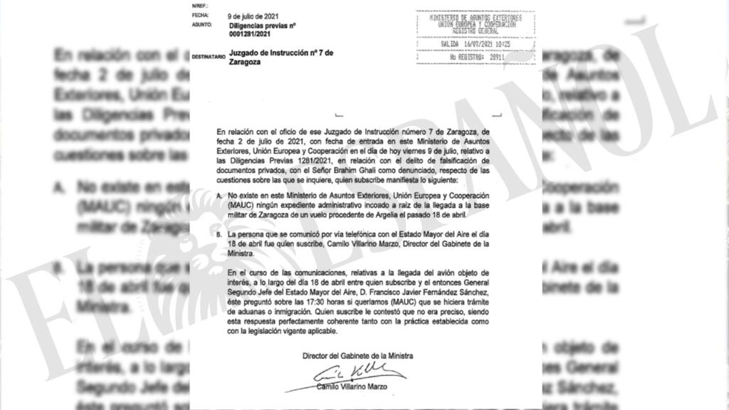 La respuesta al juez de la mano derecha de Laya.