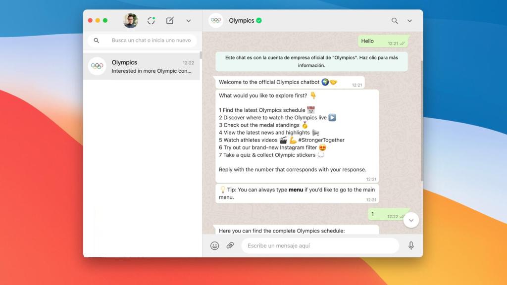 Chatbot de las Olimpiadas.