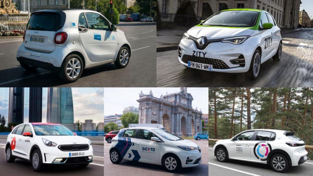 Imagen de vehículos de Share Now, Zity, Wible, Free2Now y GoTo.