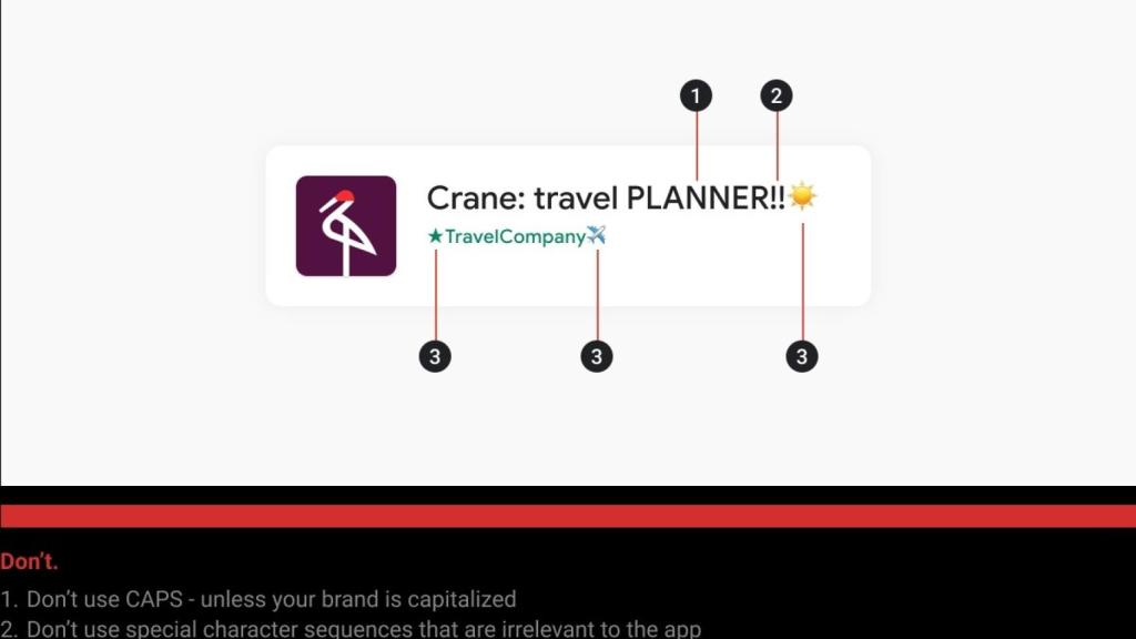 Google Play normas nombres apps