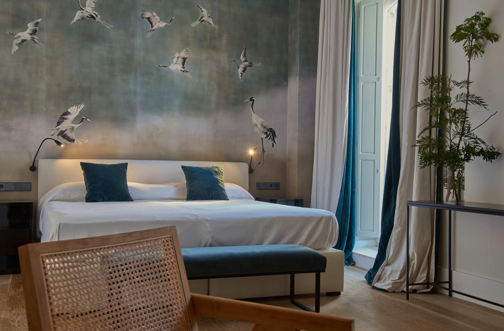 Una de las habitaciones de Hotel Bodega Tío Pepe.