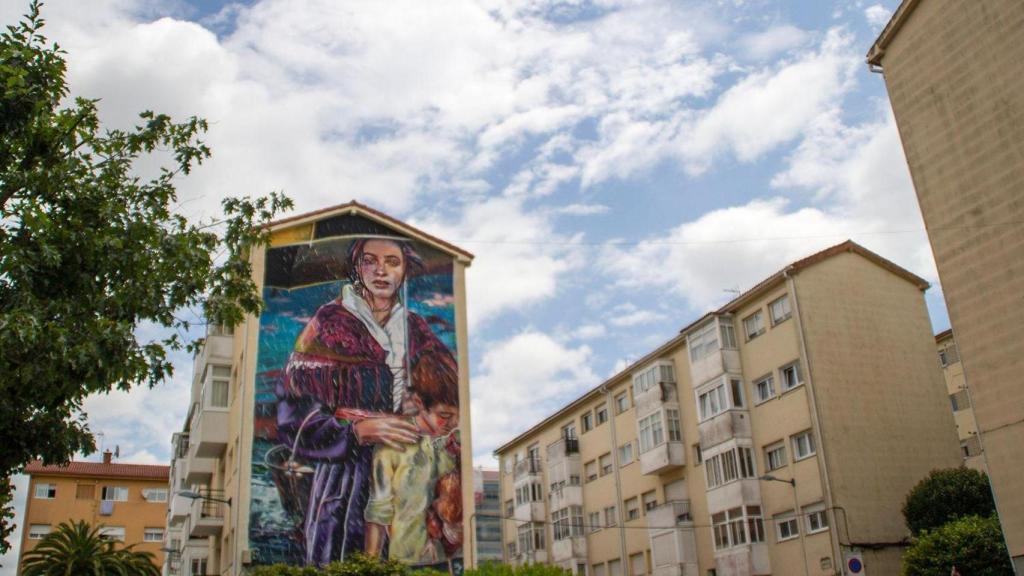 El mural de Lily Brick en Pontepedriña.