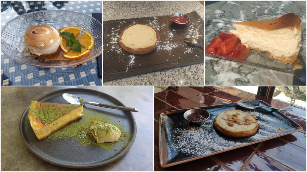 De arriba a abajo y de izquierda a derecha, las tartas de Shangahi mama, Steakburger, Hyatt Centric, Sr. Ito Lab y Santita.