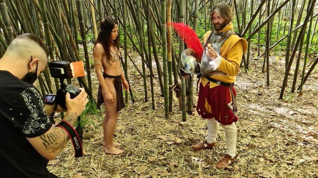 Rodaje del documental 'Rendón, el conquistador malacitano'.