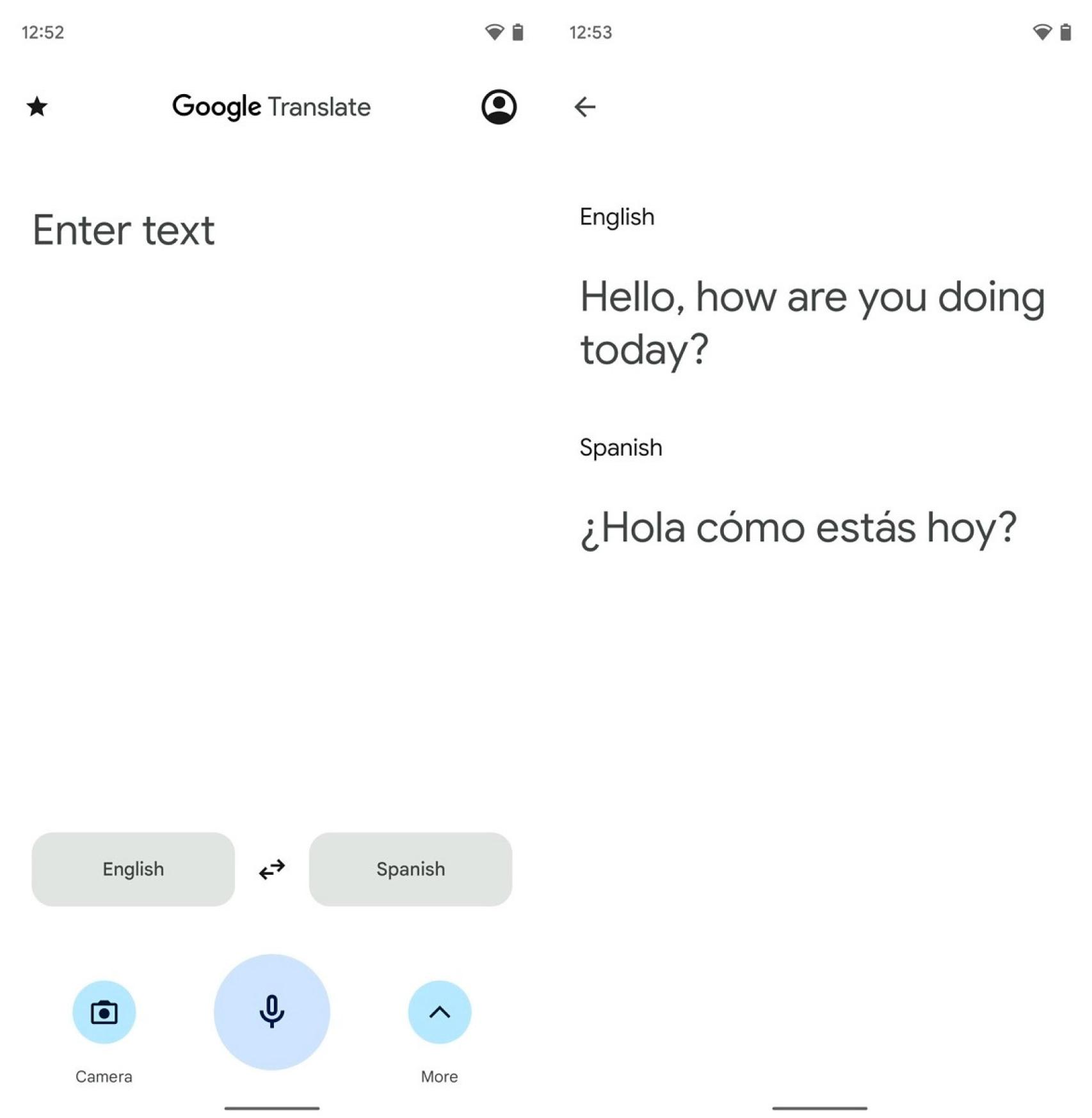 Nueva interfaz del traductor de Google