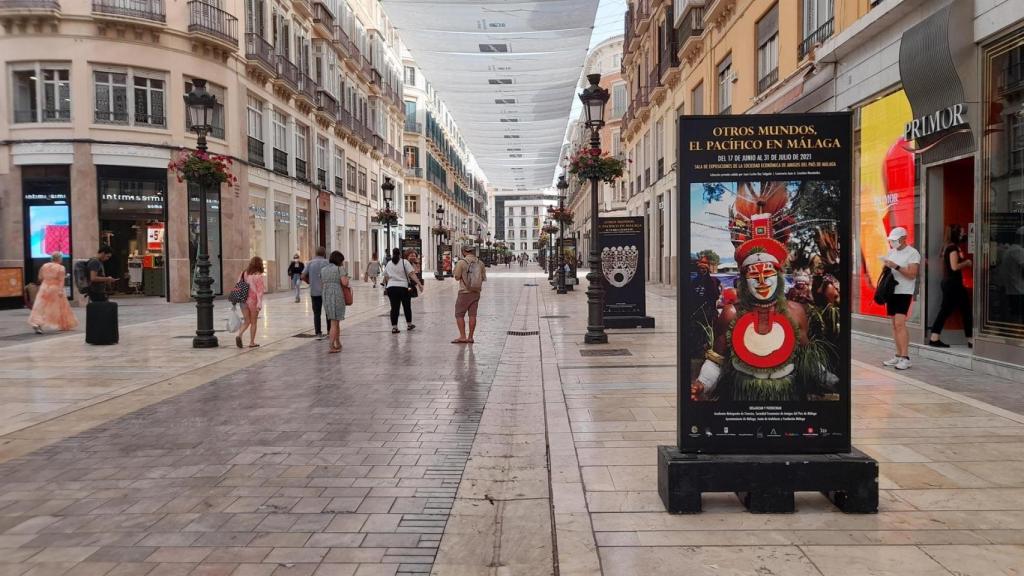 En calle Larios siempre se puede disfrutar de alguna bella exposición por la cara.