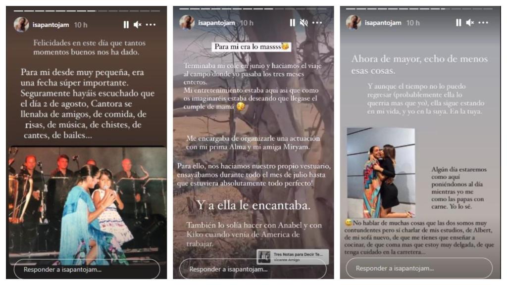 La serie de 'stories' publicados por Isa.