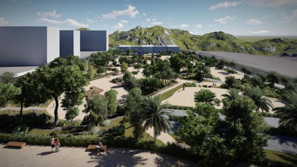 Representación de las obras del parque público del PAU II que tendrá una extensión de 20.000 metros.