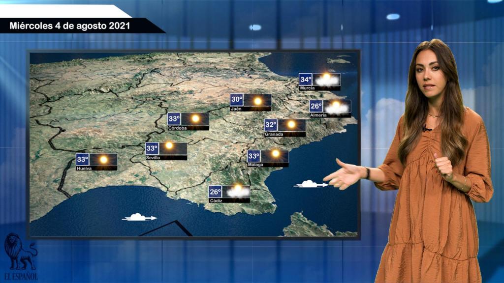 El tiempo del miércoles 4 de agosto.