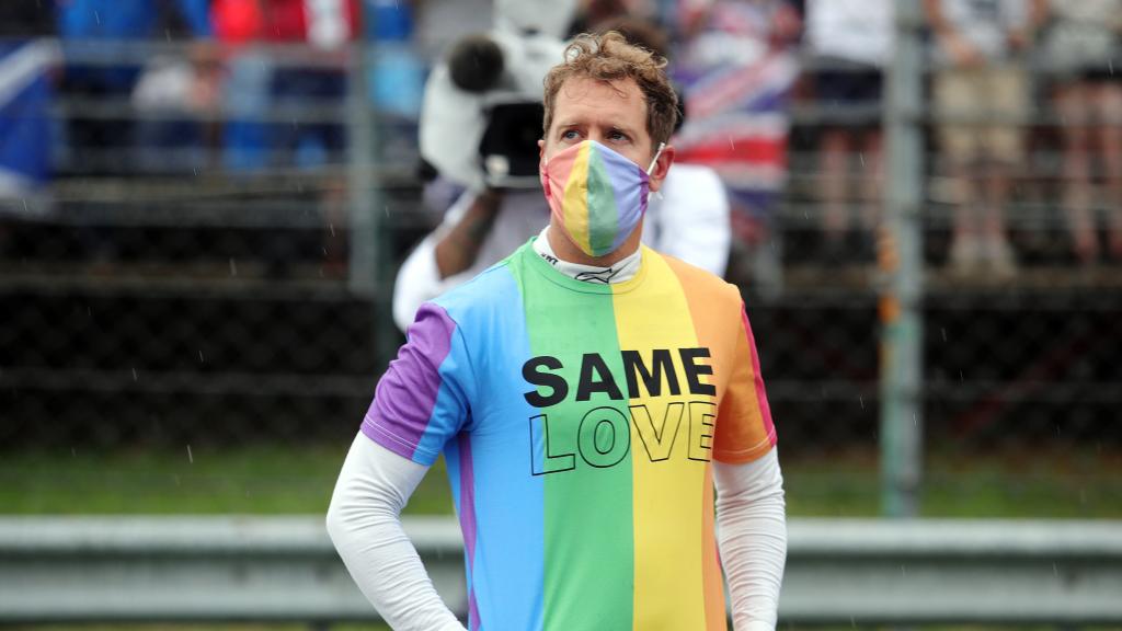 Sebastian Vettel con la camiseta de 'Same Love'