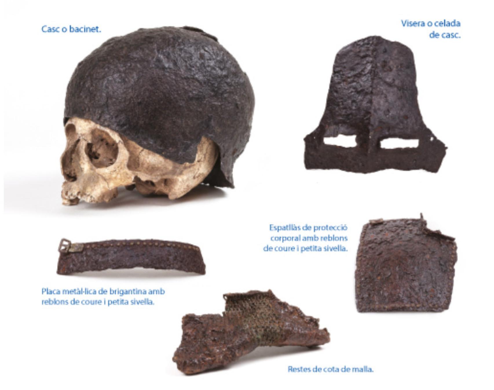 Varias de las piezas armamentísticas recuperadas en el recinto fortificado.