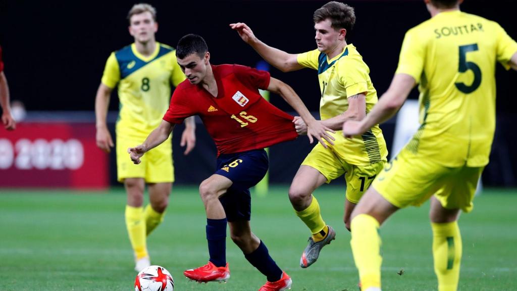 Pedri en el Australia - España en los Juegos Olímpicos de Tokio 2020