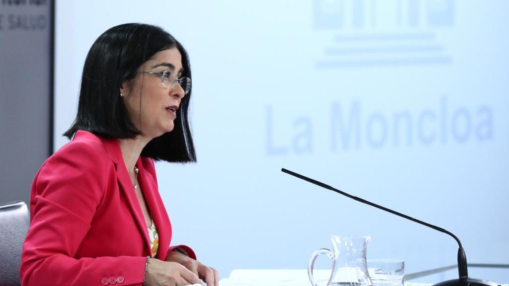 La ministra de Sanidad, Carolina Darias, en la rueda de prensa del Consejo Interterritorial del miércoles 4 de agosto.