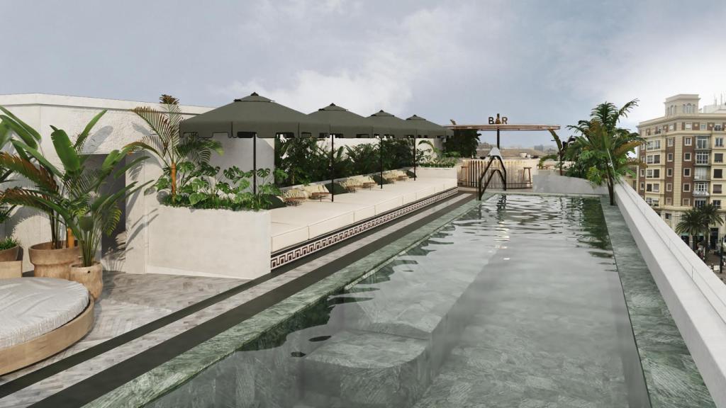 Imagen de las piscina del Only You de La Equitativa, en Málaga.