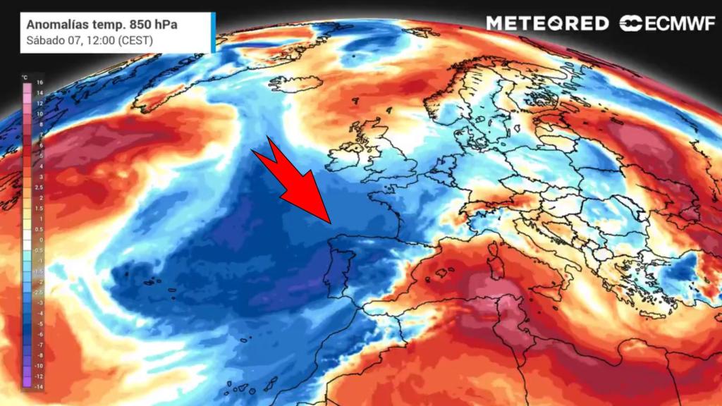 La entrada de aire frío procedente de latitudes árticas sobre España. METEORED