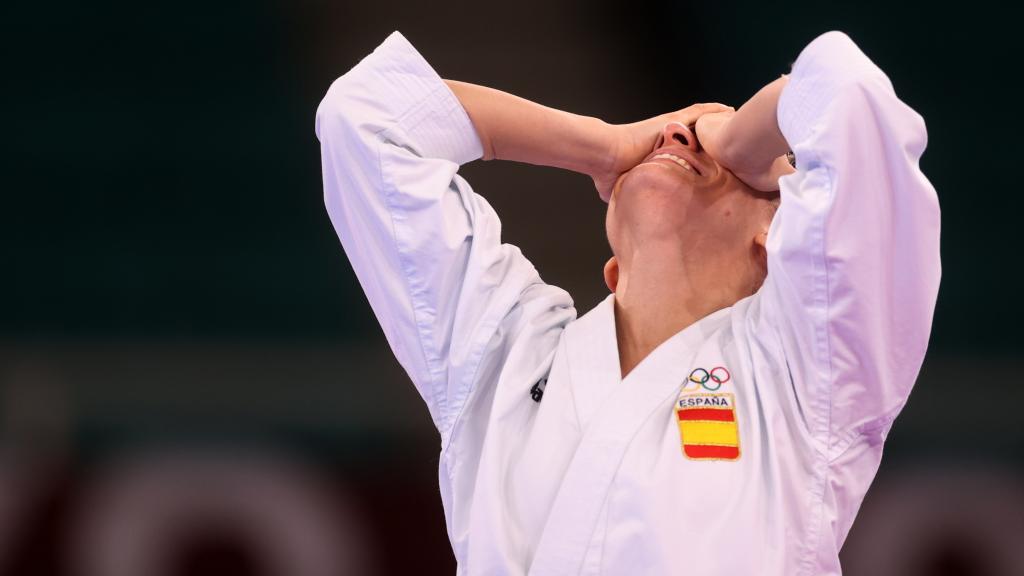 Sandra Sánchez, celebrando su victoria en los Juegos Olímpicos