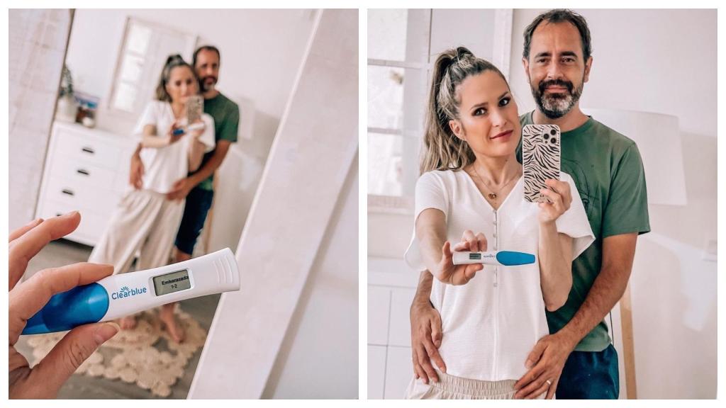 Las fotos con las que la pareja ha anunciado la buena noticia.