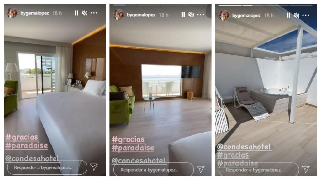 Vistas de la 'suite' en la que ha estado instalada Gema López.