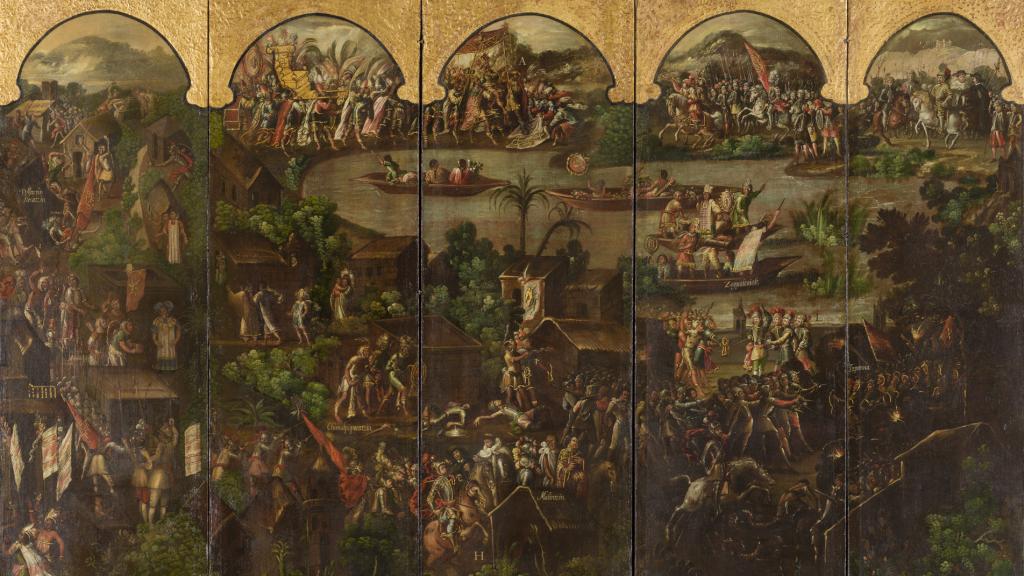 'Biombo de la conquista de México y de la muy nombre y leal Cuidad de México'.