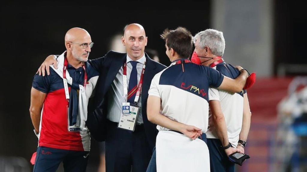 Luis de la Fuente y Luis Rubiales, en los Juegos Olímpicos