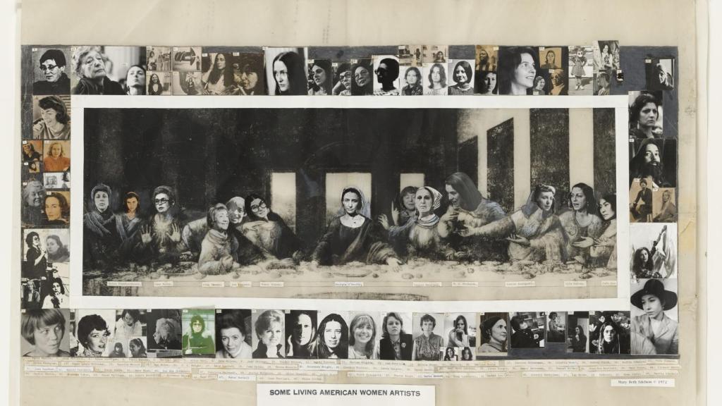El cuadro 'Some Living American Women Artists' ( 1972) de Mary Beth Edelson.