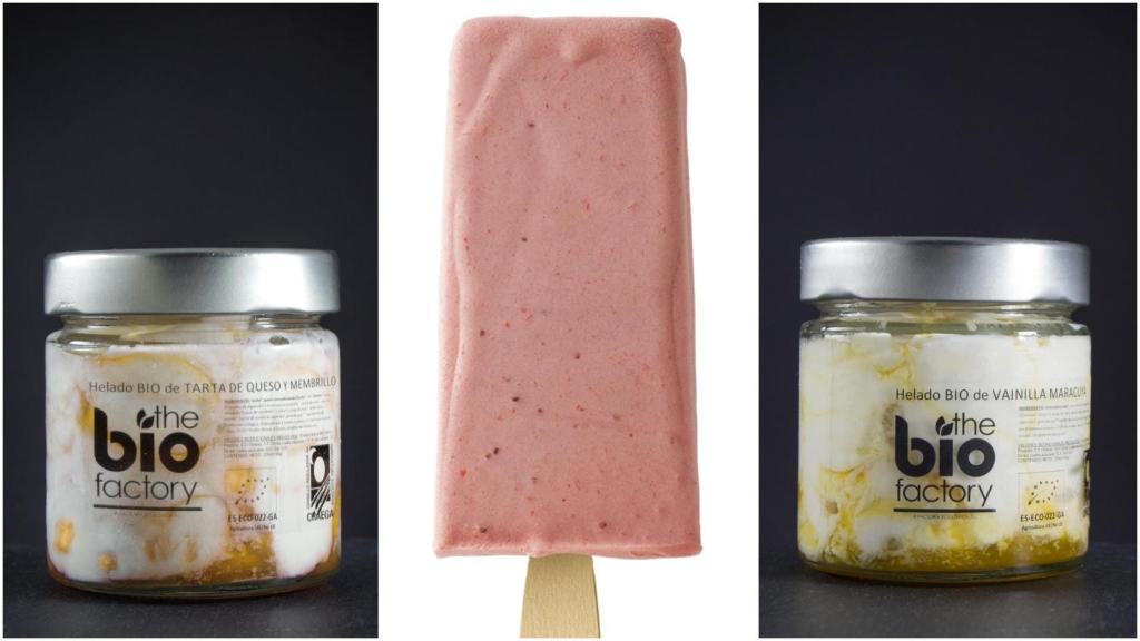 Varios de los helados de The Bio Factory.
