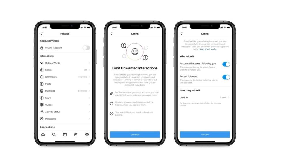 Instagram limitar interacciones