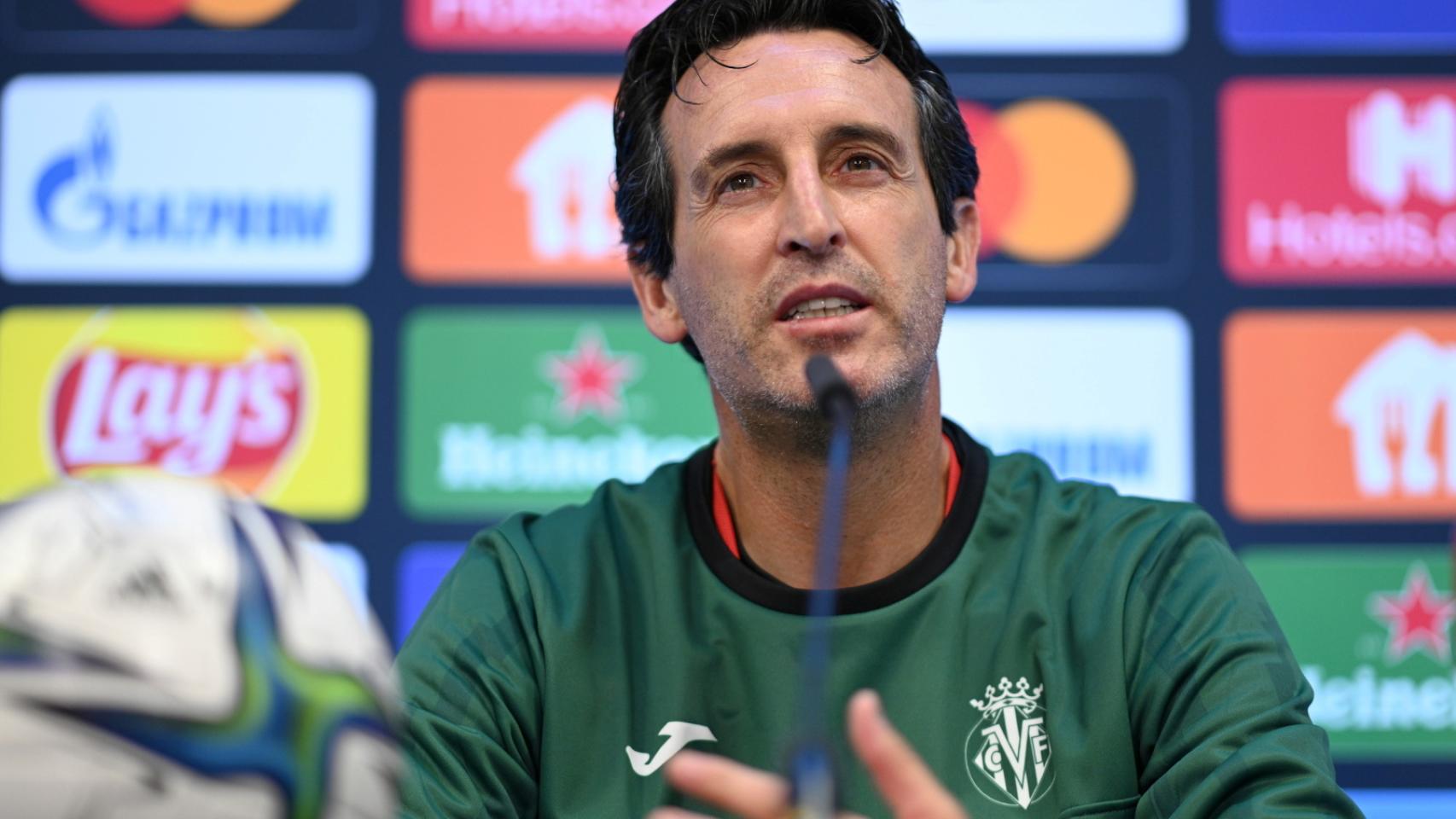 Unai Emery, en rueda de prensa con el Villarreal