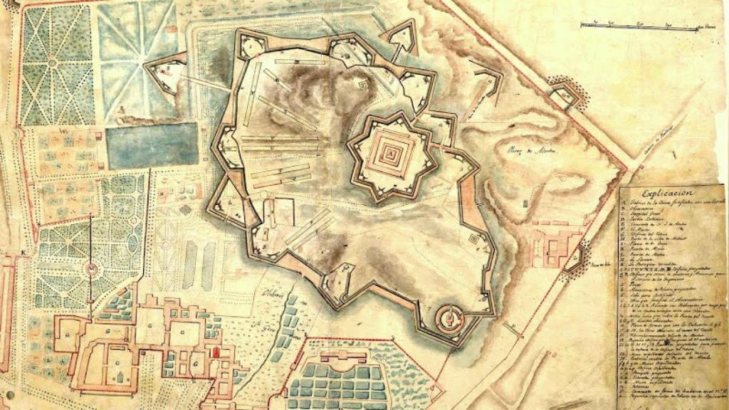 Plano de las fortificaciones francesas en el Buen Retiro (1813)