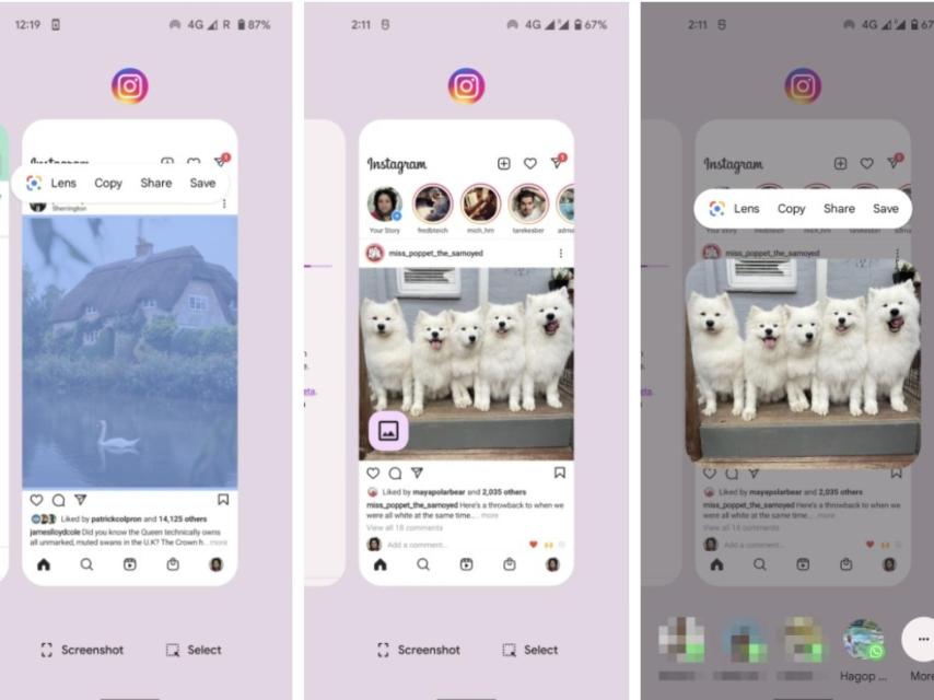 Android 12 guardar y compartir contenido