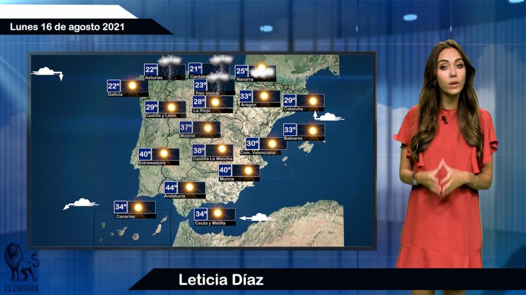 El tiempo para el lunes 16 de agosto.